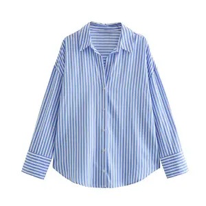 Áo Sơ Mi Sọc Xanh Basic Form Rộng