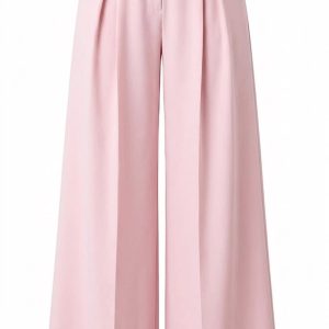 Quần Tây Hồng Pastel Ống Suông Cạp Cao