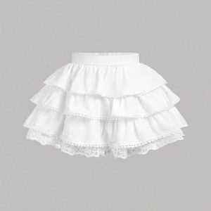 Váy Trắng Xếp Tầng Ren